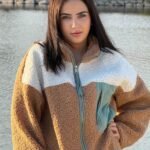 Kadın Peluş Mont Fermuarlı Cepli